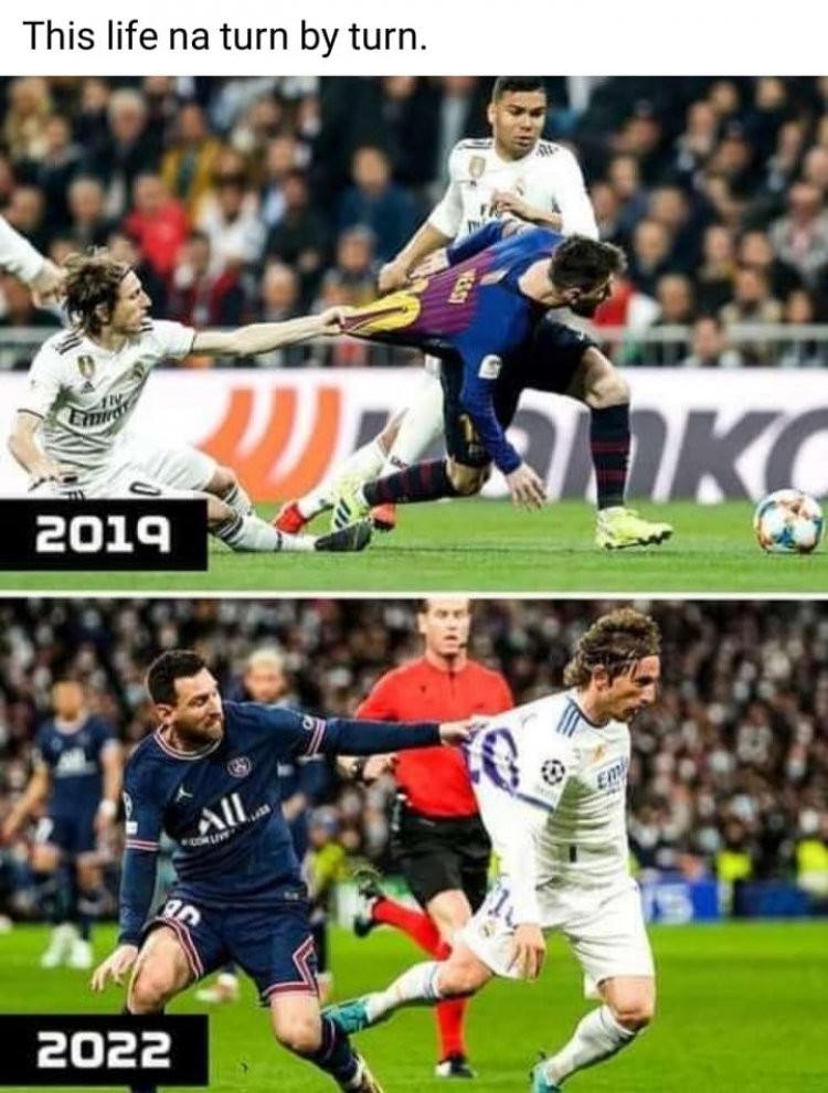 Photo: Reverse fortunes for Messi and Modric