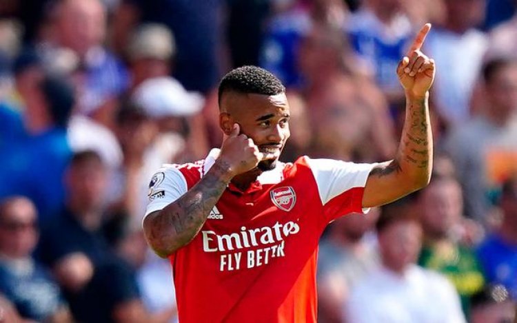 Gabriel Jesus scores twice as Nididi, Iheanacho fall with Leicester against  Arsenal