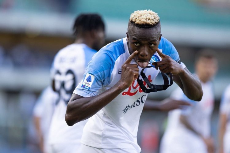 Beauty bride Osimhen insists he is happy at Serie A Napoli