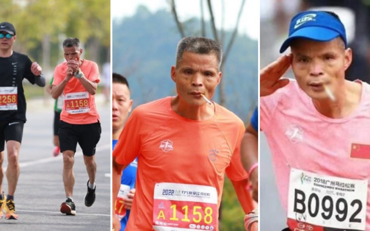 Chinese goes viral for running marathon while chain-smoking