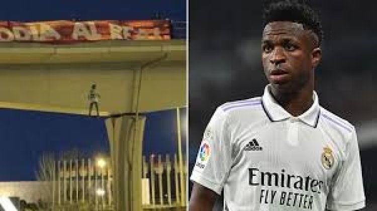 Hanging of Vinícius effigy described as racist over Madrid defeat of Atletico 
