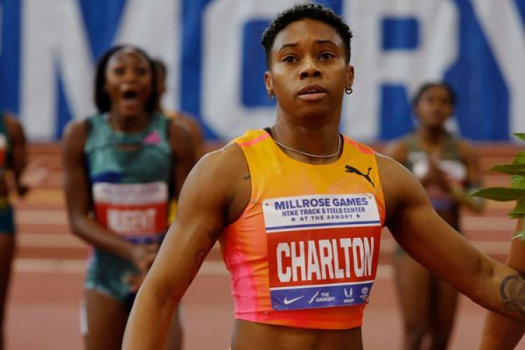 Charlton set a new world record in 60m hurdles at Millrose Games, New York with 7.67